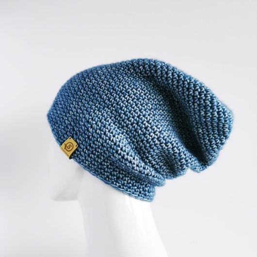 czapki damskie Przejściowa czapka bawełna merino COSY niebieska