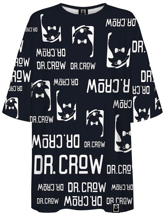 t-shirt damskie DR.CROW T-shirt Damski Oversize Logo Czarna