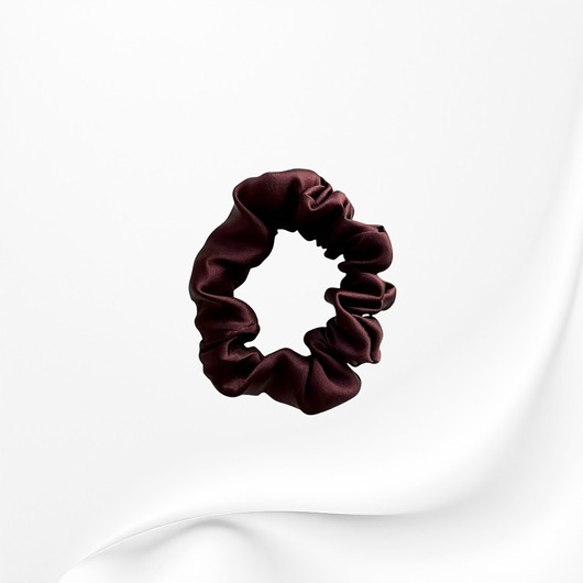 gumki do włosów Jedwabna scrunchie gumka frotka mini bakłażanowy brąz