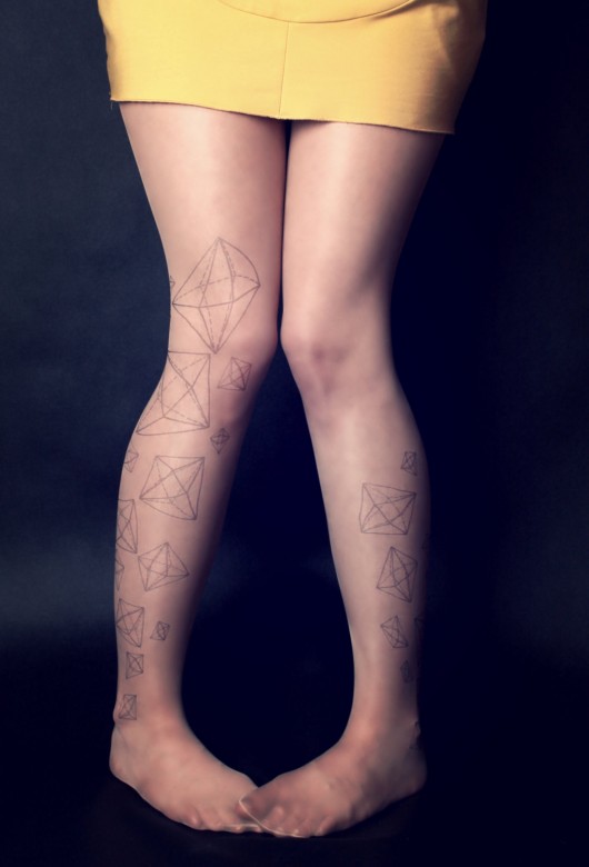 Rajstopy Tattoo Tights - Geometryczny wzór Kelly at large