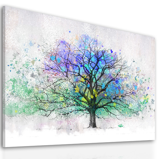 Obraz na płótnie z kolorowym drzewem 120x80cm LUdesign gallery