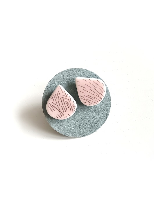 kolczyki ceramiczne Kolczyki ceramiczne różowe