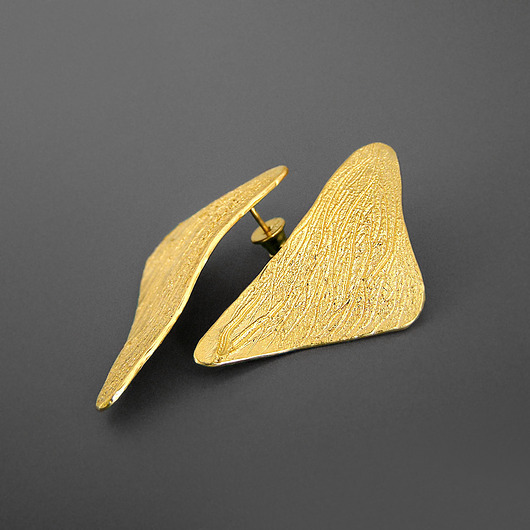 kolczyki pozłacane Abstrakcyjne kolczyki pozłacane skrzydła