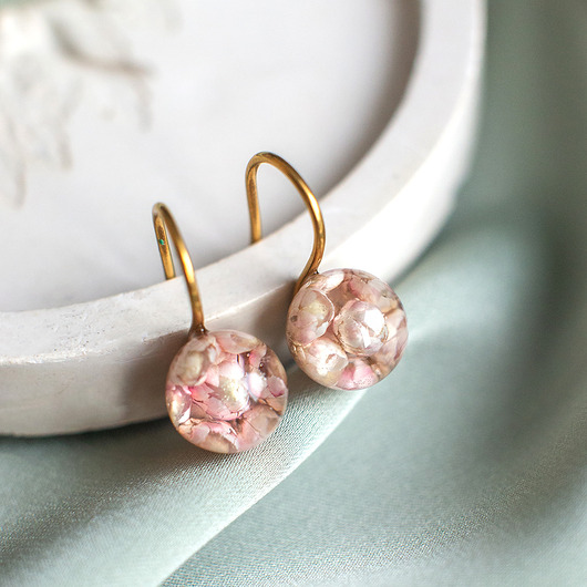 kolczyki z żywicy Kolczyki  z ozothamnusem