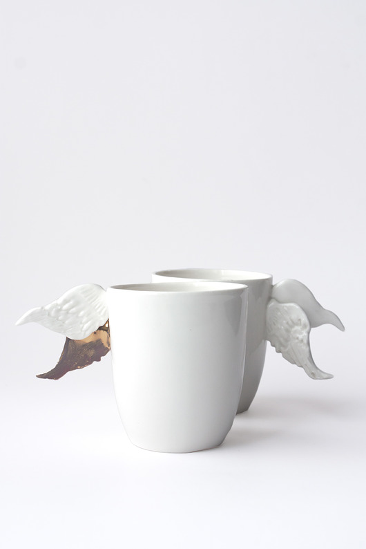 Kubek porcelanowy ze skrzydełkami Pangzi Ceramics