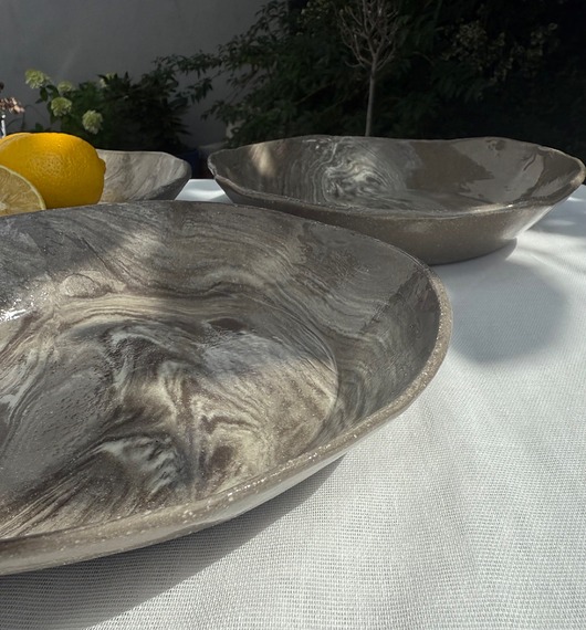 miski i misy Miska ceramiczna szara