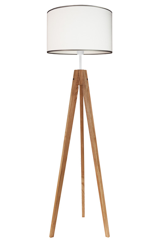 Lampa podłogowa dębowa porcelanowa biel youngDECO