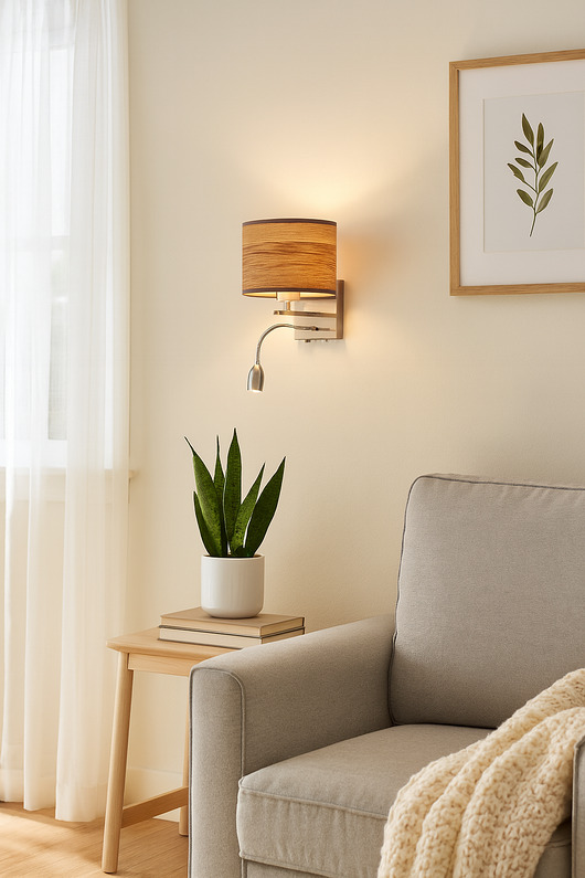 kinkiety Podwójny kinkiet z włącznikiem SENEGAL ECO z panelem LED