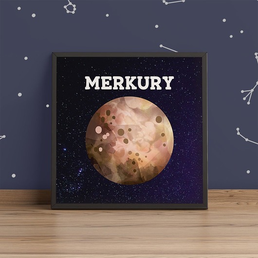Plakat dziecięcy MERKURY - kwadrat trochę na ścianę