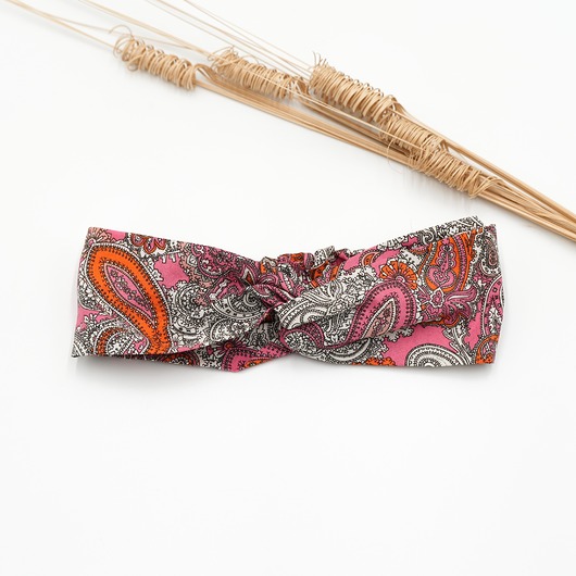 opaski do włosów Opaska przeplatana boho róż