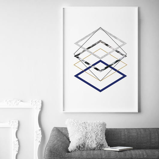 Marine 1 - plakat geometryczny autorski PLAKATY GEOMETRYCZNE