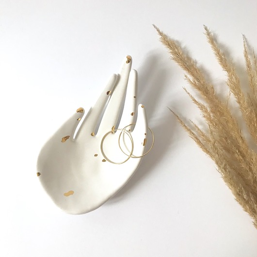 Ceramiczna Dłoń w Złote Ciapki Maison Fragile