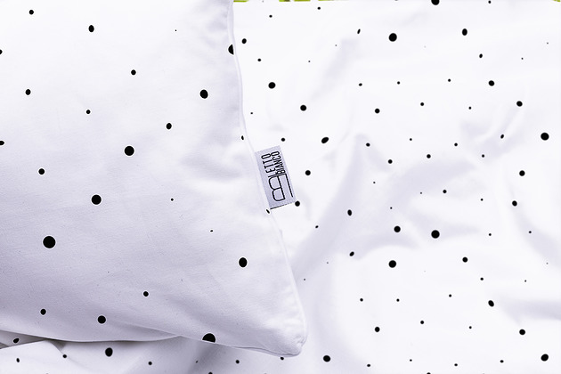 pościel Pościel satyna  bawełniana CZARNE KROPKI