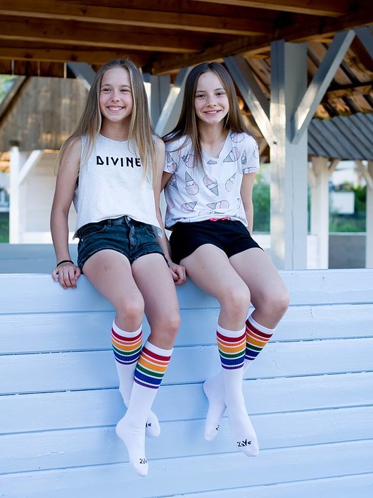 Tęczowe Skarpetki Zaye w paski MAD Socks