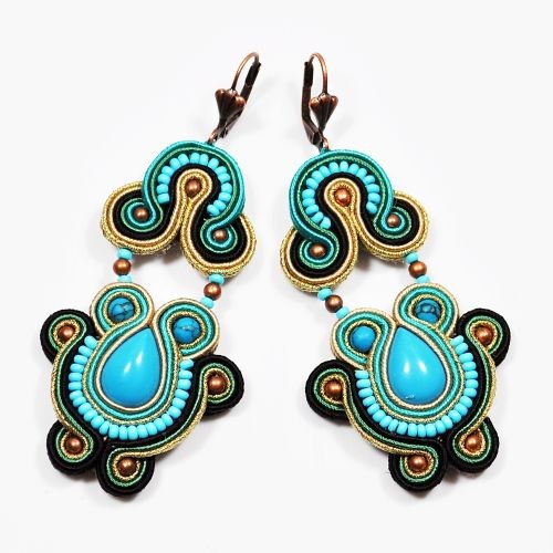Sutaszowe kolczyki HOWLITE Sylwia Żak