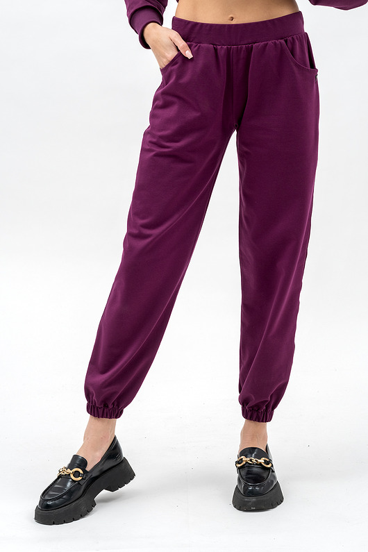 spodnie dresowe damskie Dresowe spodnie damskie ,,SEHER" bakłażan