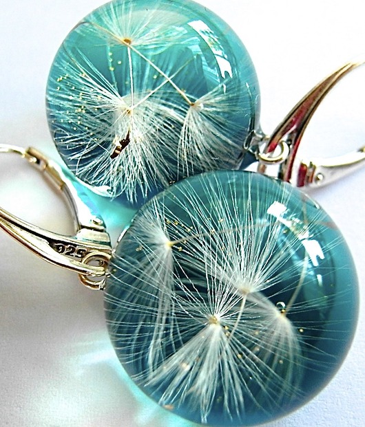 Kolczyki srebrne z nasionami dmuchawca Grol Jewellery