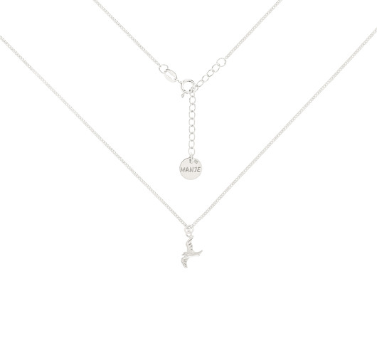 chokery Srebrny choker pancerka z ptakiem