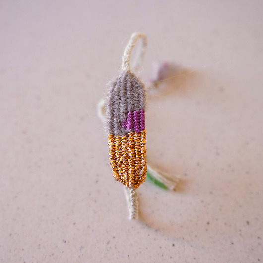 bransoletki - inne Bransoletka handmade na sznurku - moher i miedziane złoto