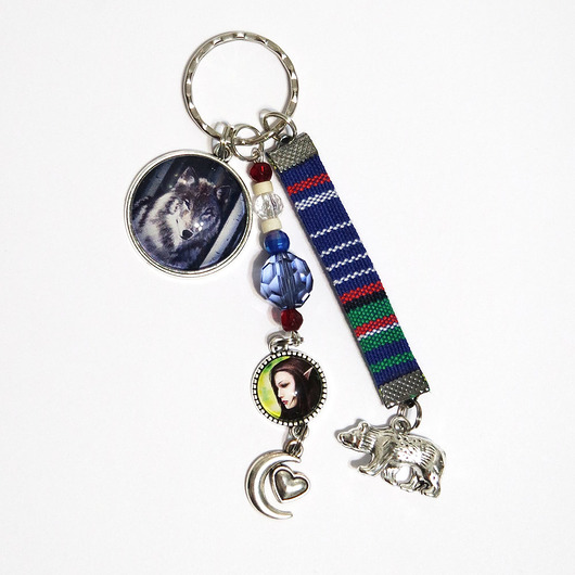 breloki Breloczek - Wilk, elf, niedźwiedź, rzemień boho