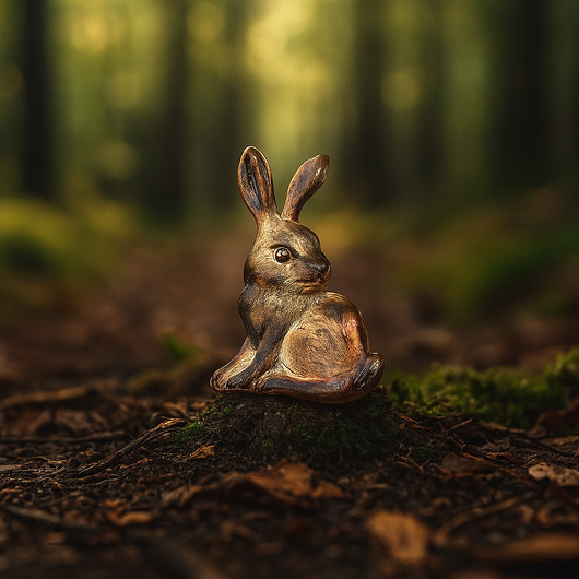 broszki Broszka srebrna z zajączkiem brązowym