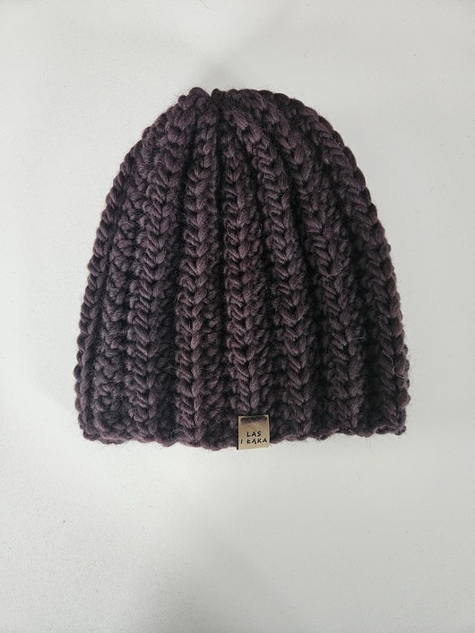 czapki damskie Czapka wełniana ciemny brąz