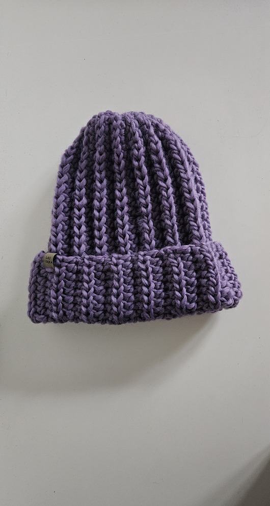 czapki damskie Lawendowa Czapka wełniana