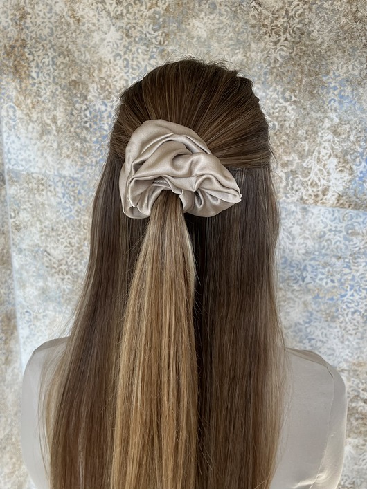 gumki do włosów Gumka scrunchie 100% wiskoza beż