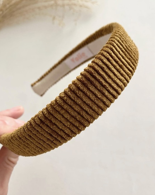 opaski do włosów Płaska sztruksowa opaska do włosów Golden