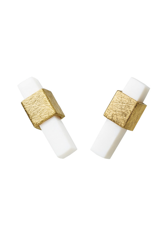 kolczyki/GOLD/WHITE Daria Siwiak Jewellery
