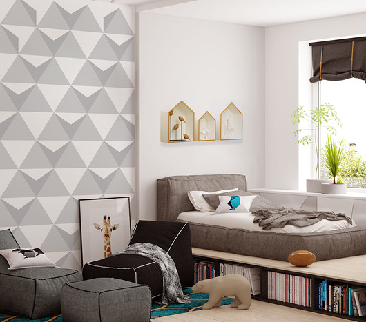 Tapeta dziecięca Triangulars Grey II Humpty Dumpty Room Decoration