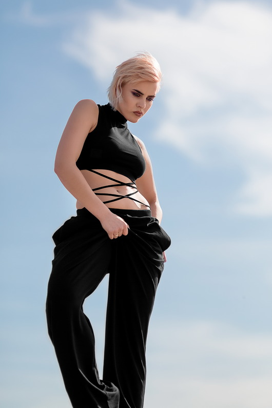 CZARNE SPODNIE DRESOWE SZEROKIE TYPU LOOSE FIt REST Factory