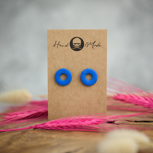 kolczyki z masy plastycznej Kolczyki Donuts - chabrowe