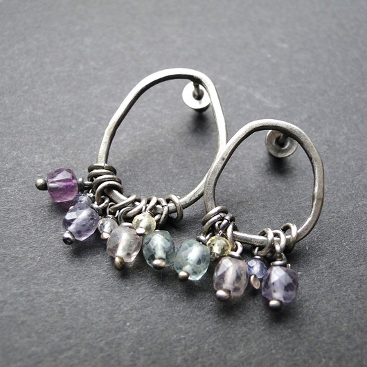 kolczyki srebrne Kolczyki srebrne Fluoryt 004