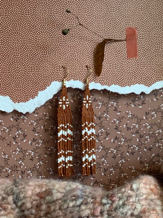 kolczyki szklane Kolczyki boho hippie etno koraliki szklane