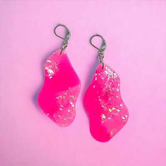 kolczyki z żywicy BARBIE : UNIKATOWE kolczyki z żywicy IX