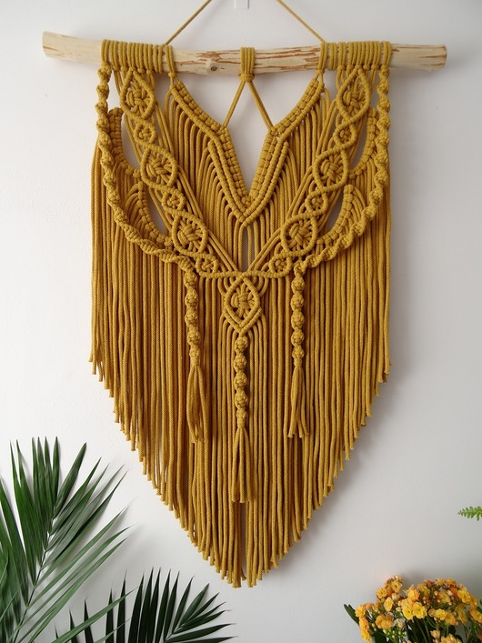 Makrama Werona 60x90 cm musztardowa nordart