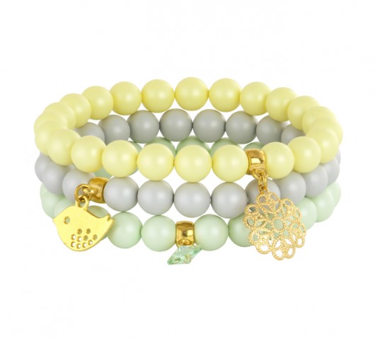 Pearls - yellow,pistachio,grey. Lavoga