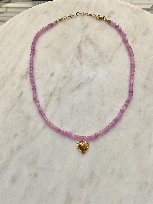 chokery Lawendowy  naszyjnik z zawieszką