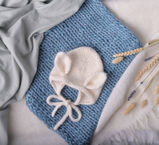 czapki dziecięce Bonetka Tuliś biała Baby Alpaka + Merino
