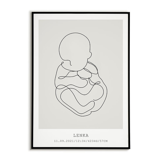 plakaty Plakat METRYCZKA kontur DZIECKO linie M71