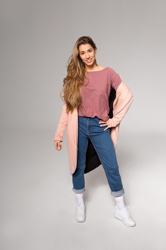 bluza z kapturem damska Płaszczobluza No.2 Smoky Pink