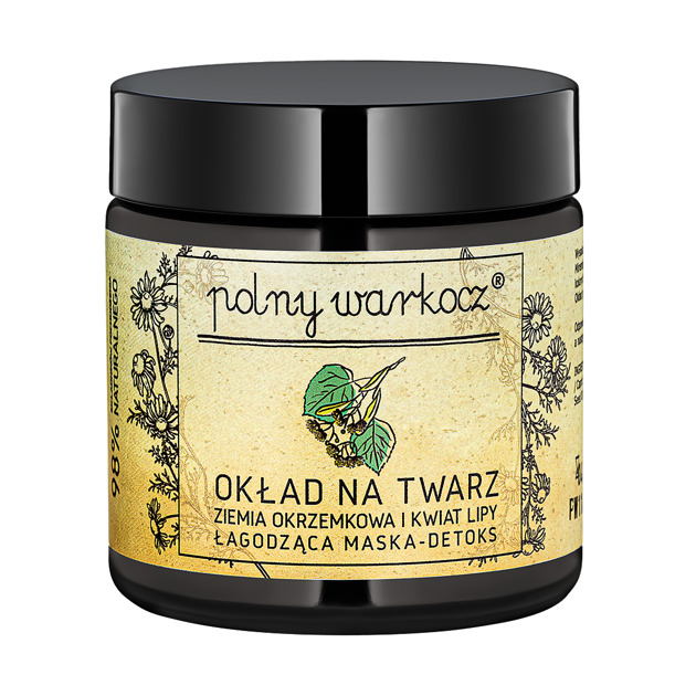 maseczka do twarzy Polny Warkocz Okład na Twarz Ziemia Okrzemkowa i Kwiat Lipy Łagodząca Maska -