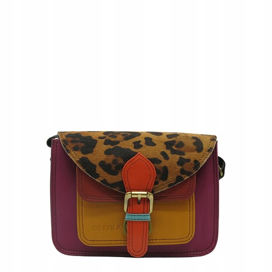 torby na ramię Skórzana torebka damska regulowany pasek oryginalna listonoszka eko OLIVKA