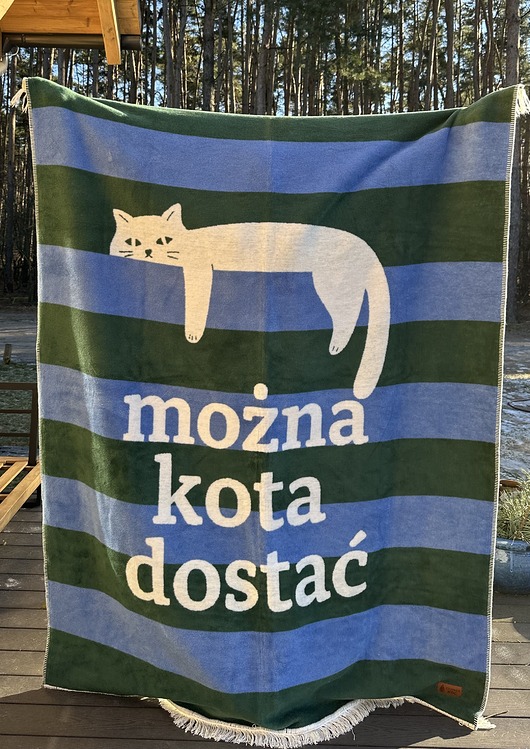 koce i narzuty Koc XL Można kota dostać BIAŁY KOT