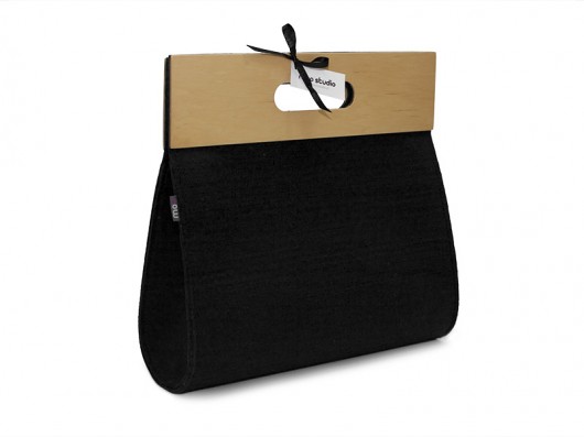 Big felt bag Black moo studio