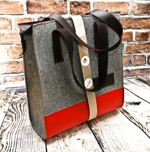 Torba filcowa work.XXL - Pojemna torba XXL RED playworkcreate