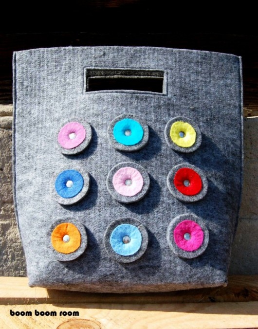 SIMPLE GREY MULTIcolor felt bag A boom boom room