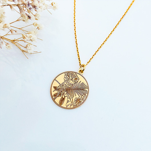 złote naszyjniki Naszyjnik z papugą , papużka, papuga, mały ptak