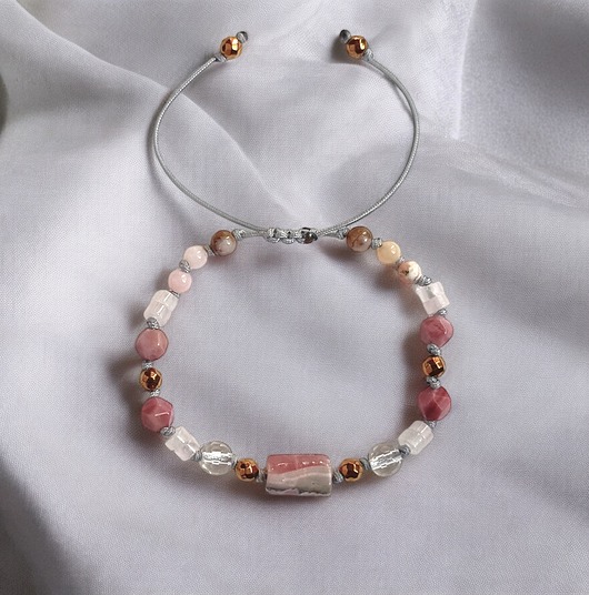 bransoletki z kamieni naturalnych SELF LOVE - amulet - RODOCHROZYT, rodonit, opal, k.górski,  k.różowy